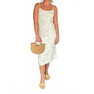 NEW BRIGHT crochet midi dress in off-white